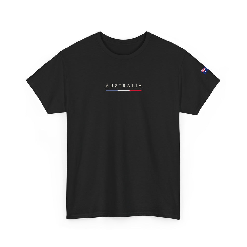 Australia Minimalist Tee — Small Center Text "AUSTRALIA"