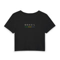 Brasil Minimalist Crop Tee — Women's Casual Brazil Flag Stripe Baby T‑Shirt