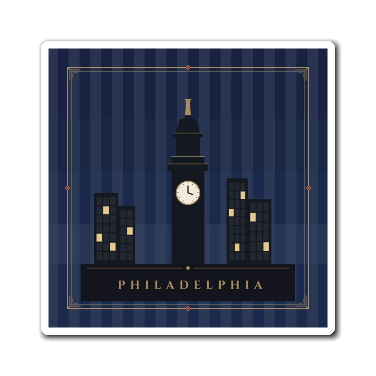 Philadelphia Art Deco Fridge Magnet