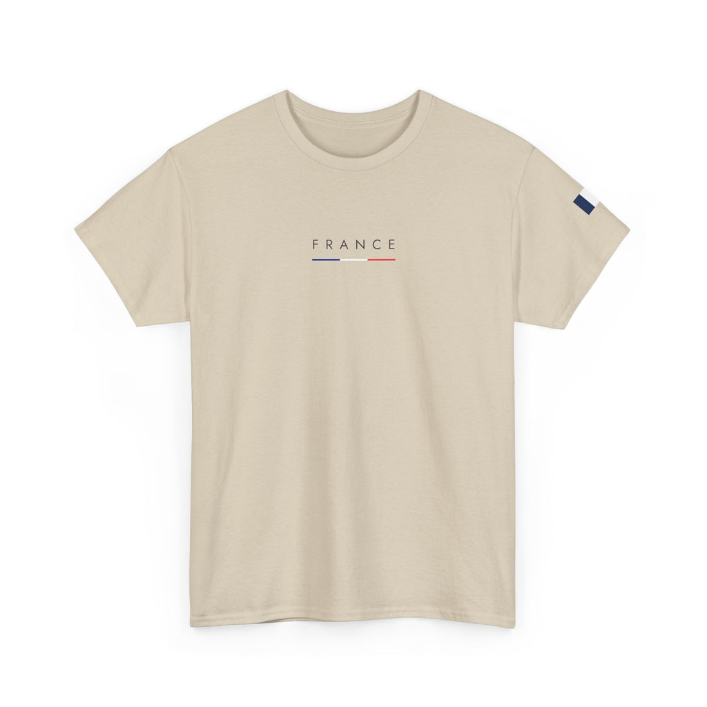 France Minimalist Tee — Slim Tricolor Logo T-Shirt