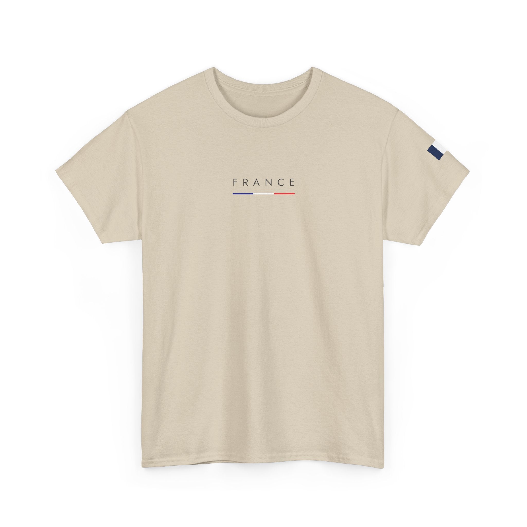 France Minimalist Tee — Slim Tricolor Logo T-Shirt