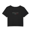 Mexico Minimalist Crop Tee — MÉXICO Text with Flag Accent