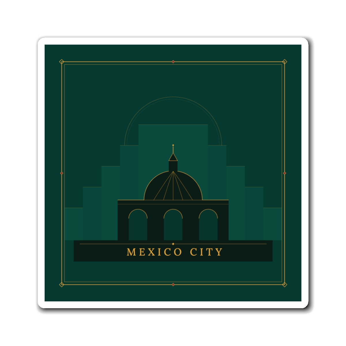 Mexico City Art Deco Fridge Magnet
