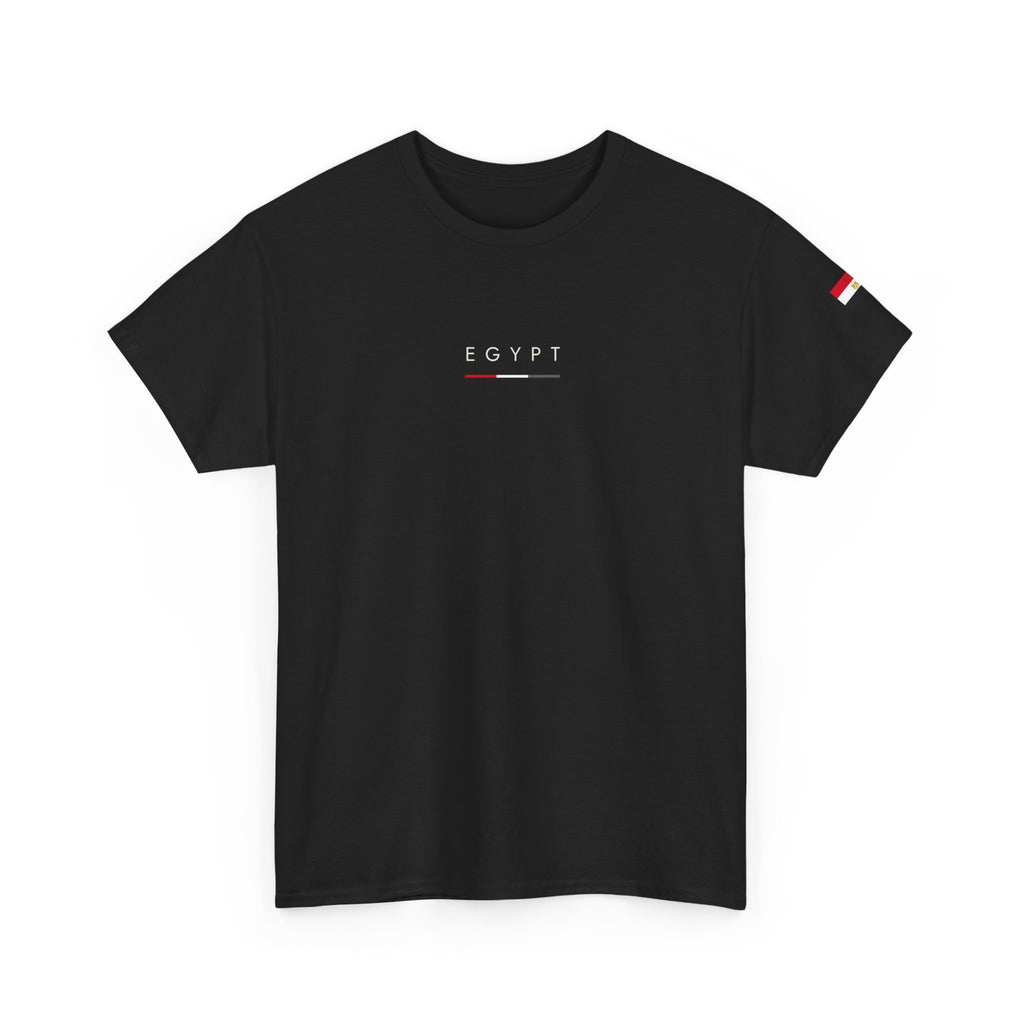 Egypt Minimalist Tee — White Casual Cotton T‑Shirt with Subtle Flag Accent