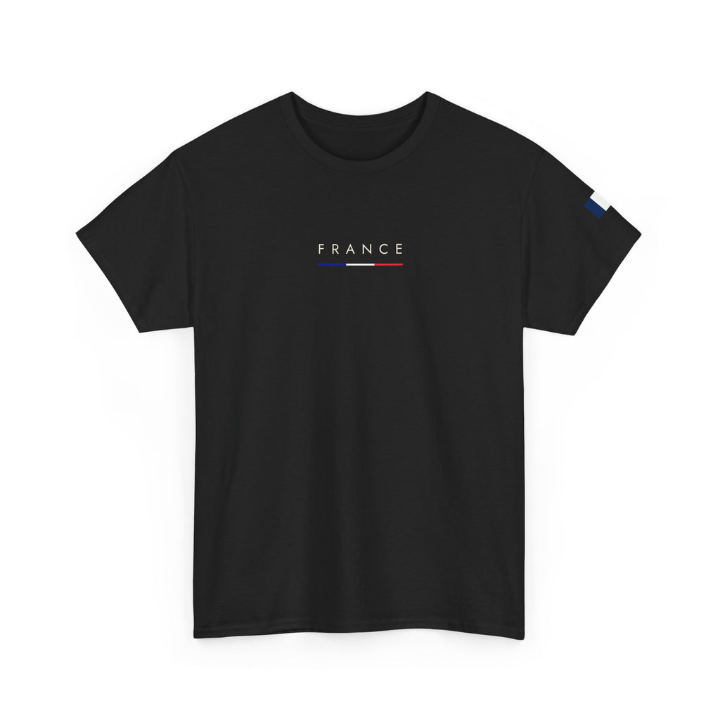 France Minimalist Tee — Slim Tricolor Logo T-Shirt