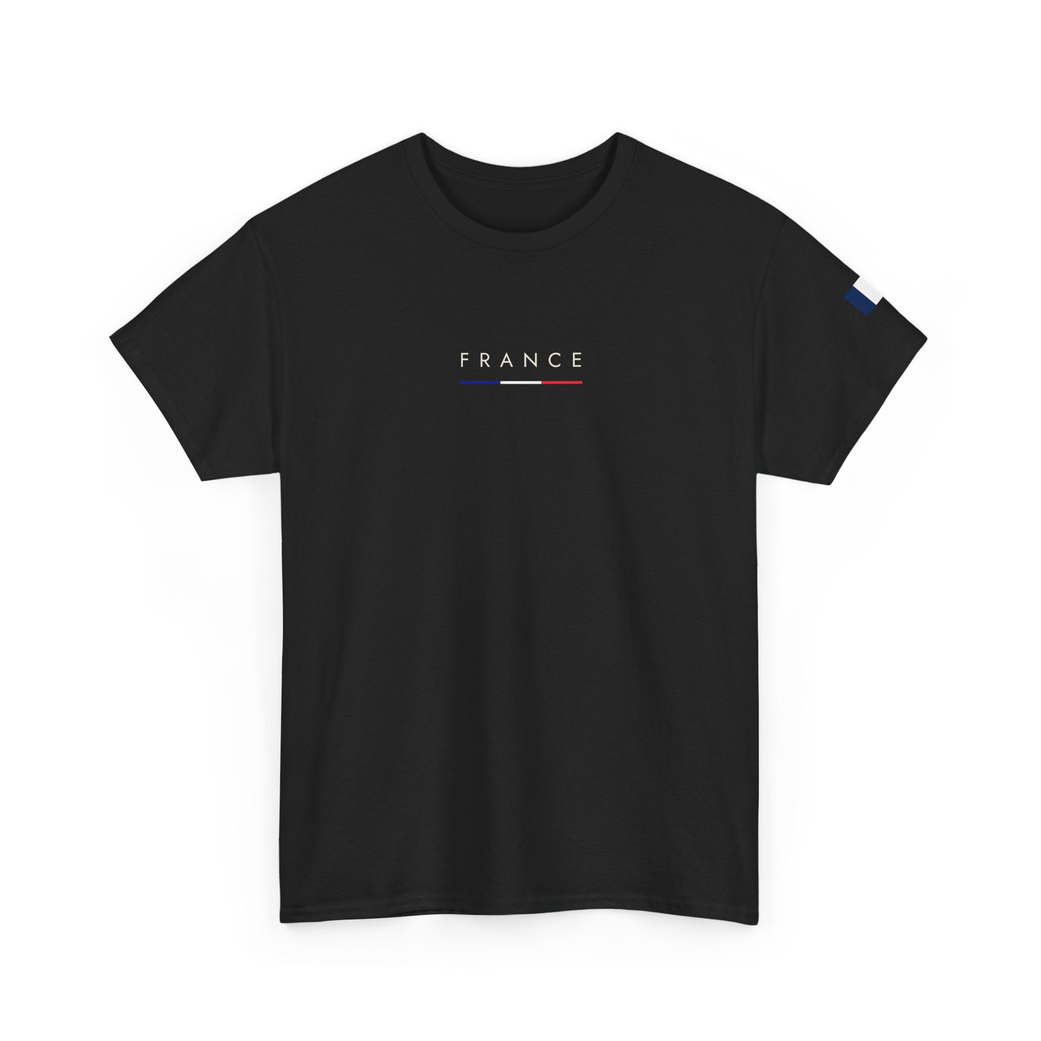France Minimalist Tee — Slim Tricolor Logo T-Shirt