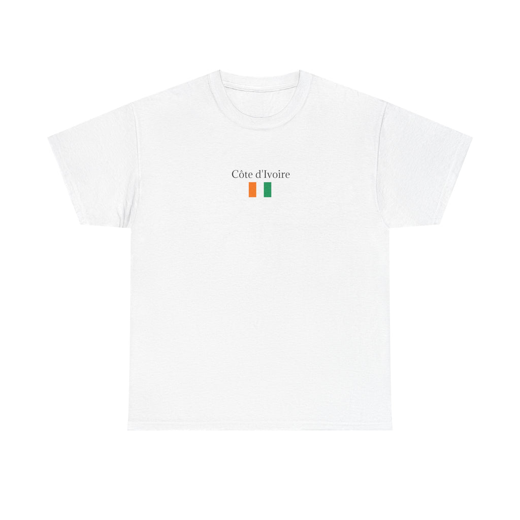 Côte d’Ivoire Flag Graphic Tee — Small Chest Logo Ivorian Pride T-Shirt