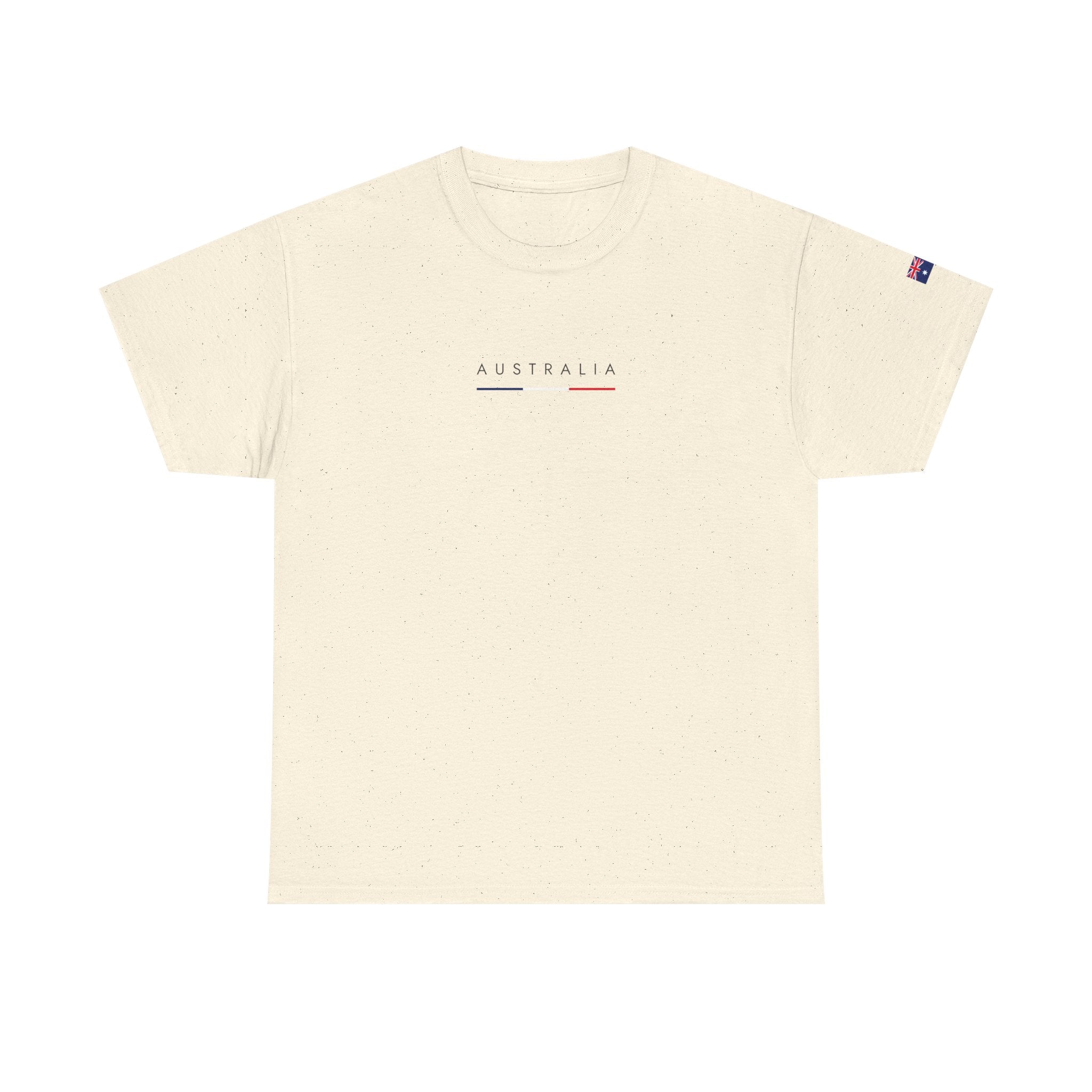 Australia Minimalist Tee — Small Center Text "AUSTRALIA"