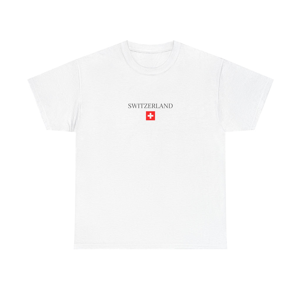 Switzerland Flag Tee — Minimal Swiss Travel T‑Shirt