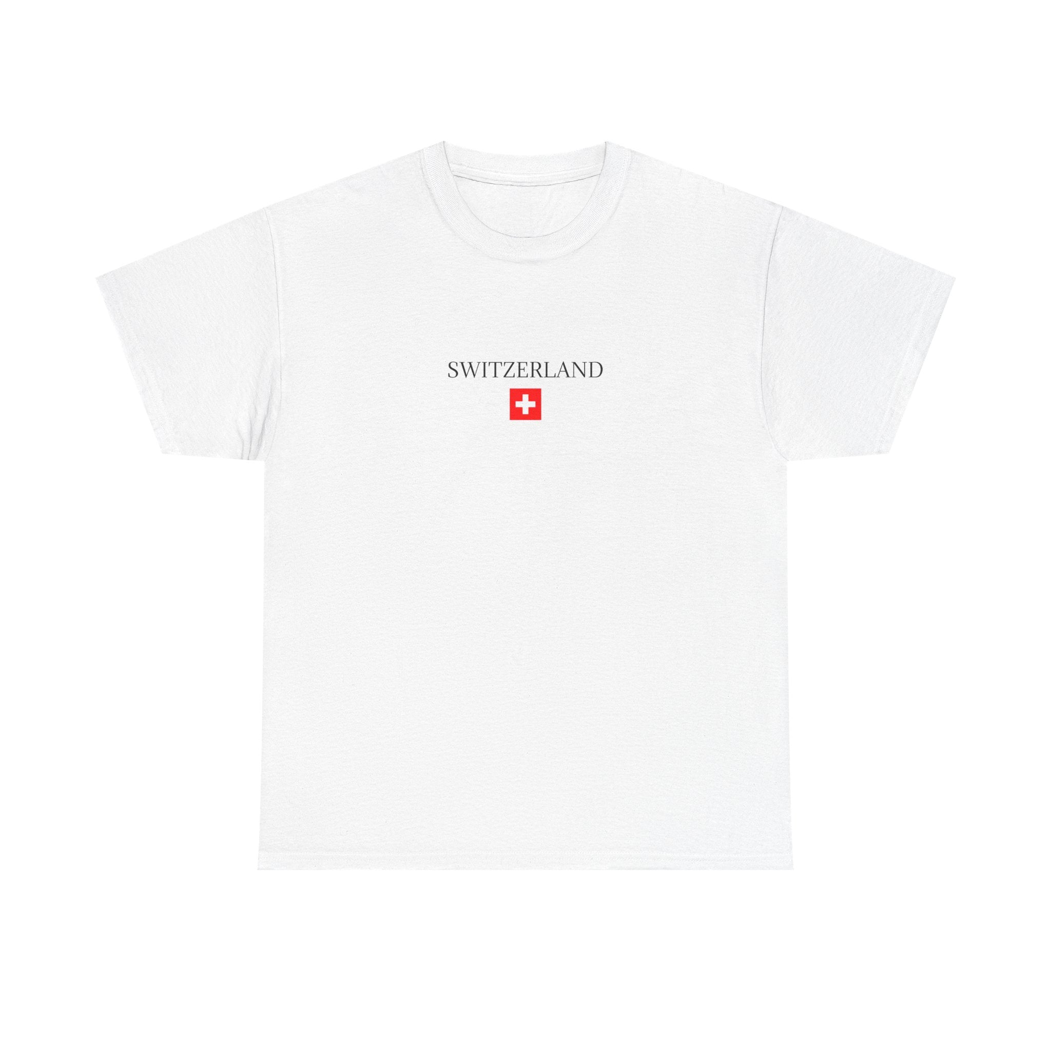 Switzerland Flag Tee — Minimal Swiss Travel T‑Shirt