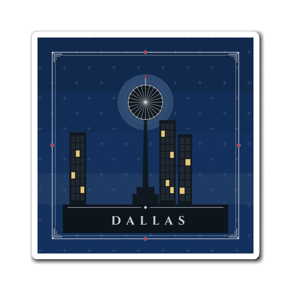 Dallas Art Deco Fridge Magnet