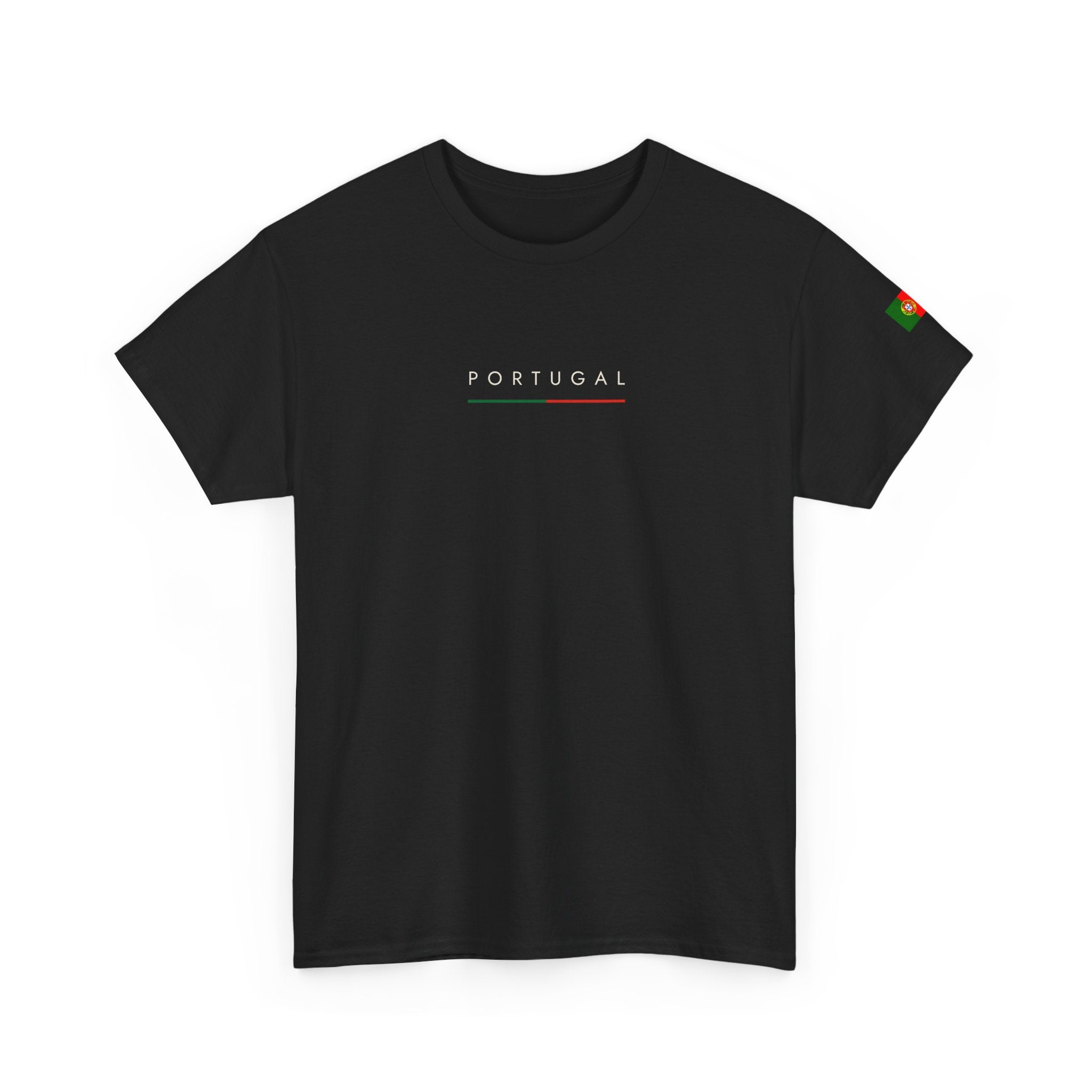 Portugal Minimalist Tee — 'PORTUGAL' Centered Text White Cotton Shirt