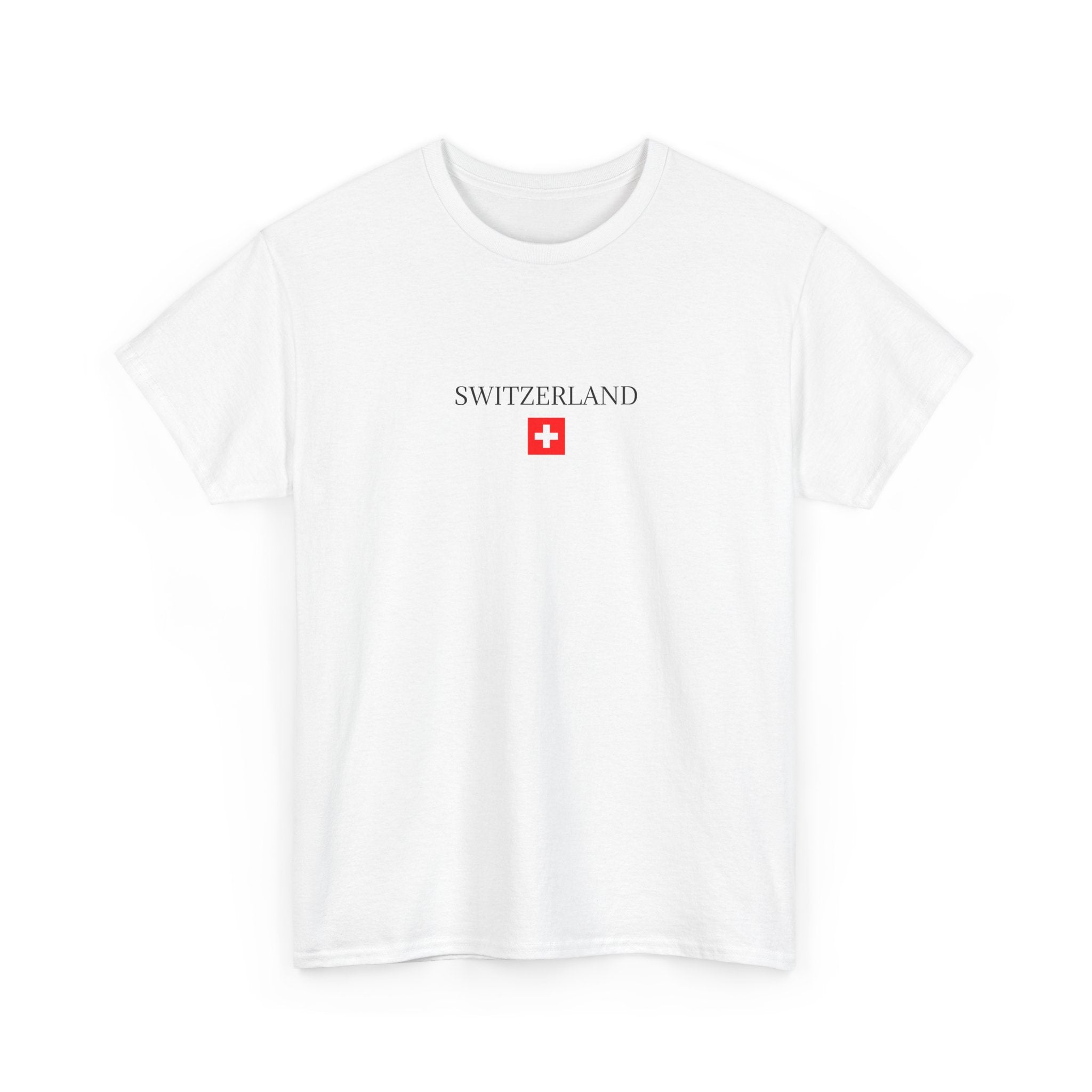 Switzerland Flag Tee — Minimal Swiss Travel T‑Shirt