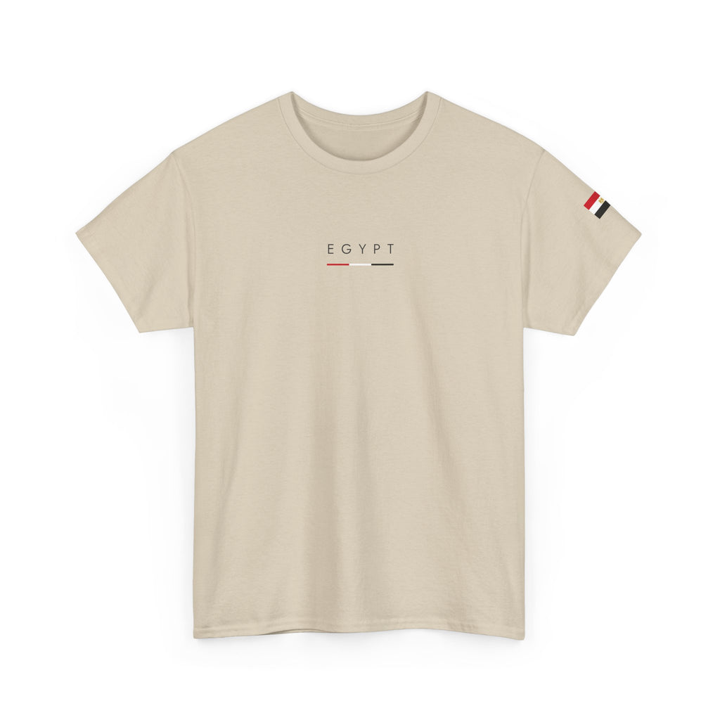 Egypt Minimalist Tee — White Casual Cotton T‑Shirt with Subtle Flag Accent