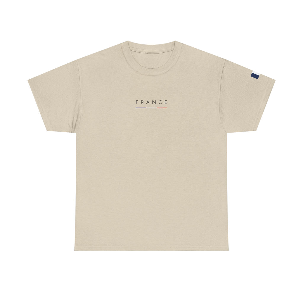 France Minimalist Tee — Slim Tricolor Logo T-Shirt