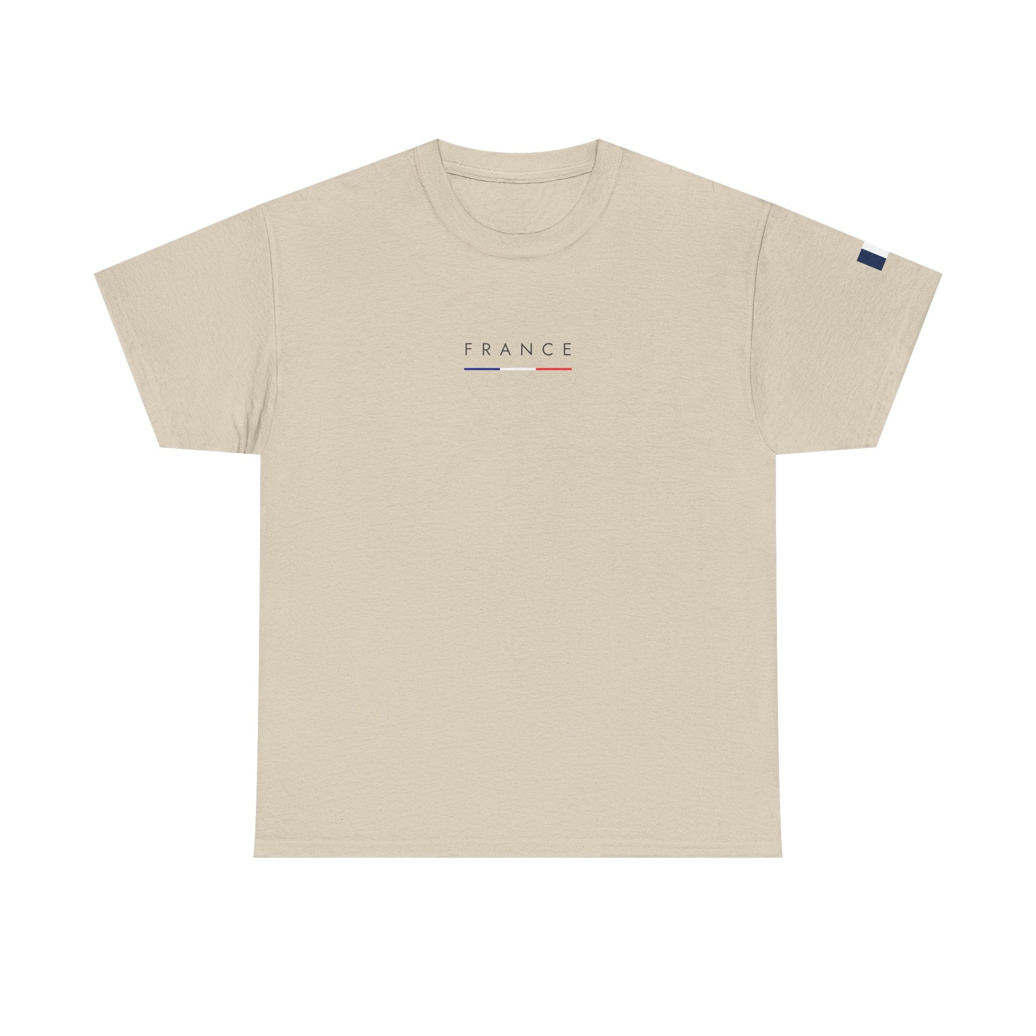 France Minimalist Tee — Slim Tricolor Logo T-Shirt