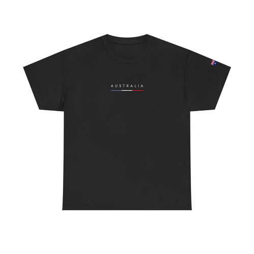 Australia Minimalist Tee — Small Center Text "AUSTRALIA"