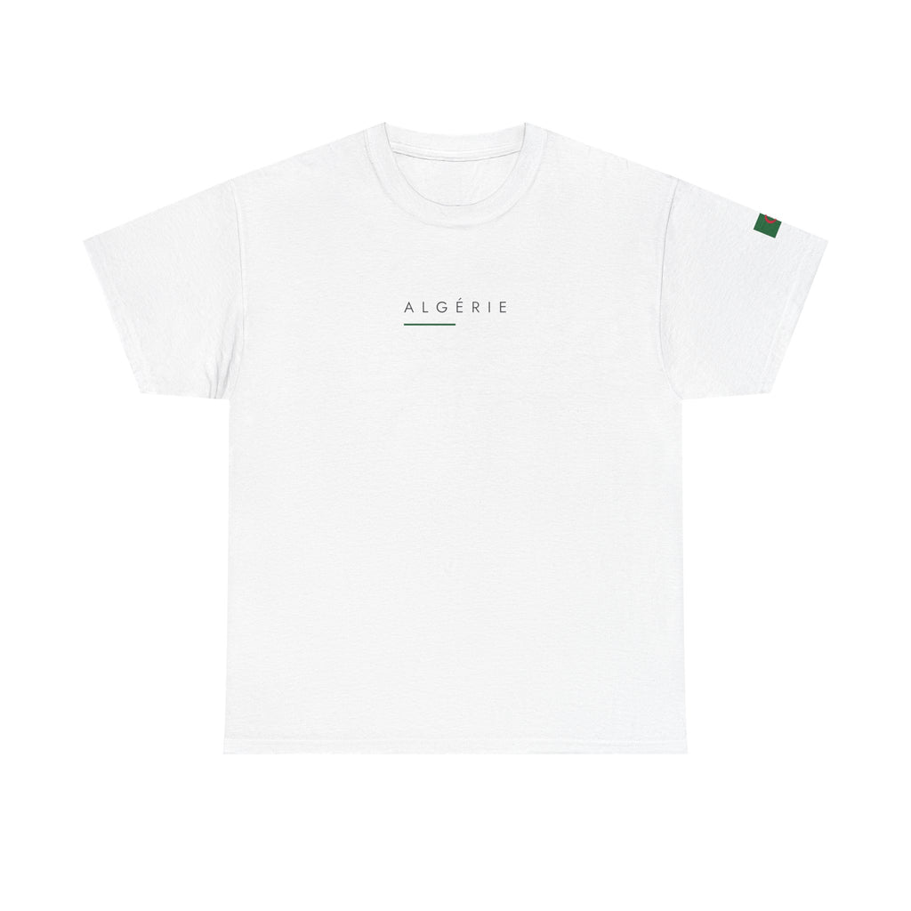 Algeria Minimalist White Tee —Subtle 'ALGÉRIE' Chest Logo