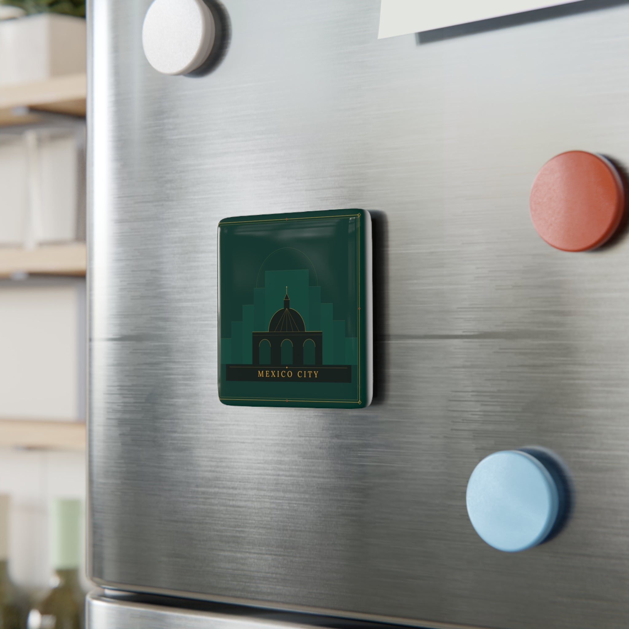 Mexico City Art Deco Porcelain Magnet