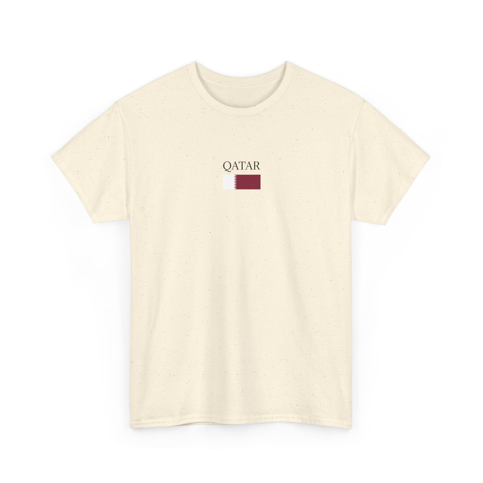 Qatar Flag Minimalist T-Shirt — Small Chest Logo Tee