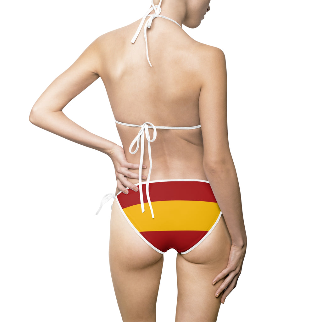 Spain Flag Bikini — Women's Spanish Flag Triangle Swimsuit