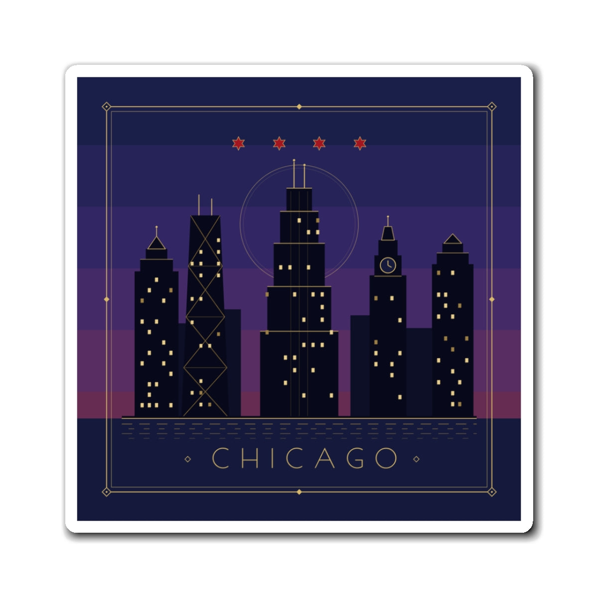 Chicago Art Deco Fridge Magnet