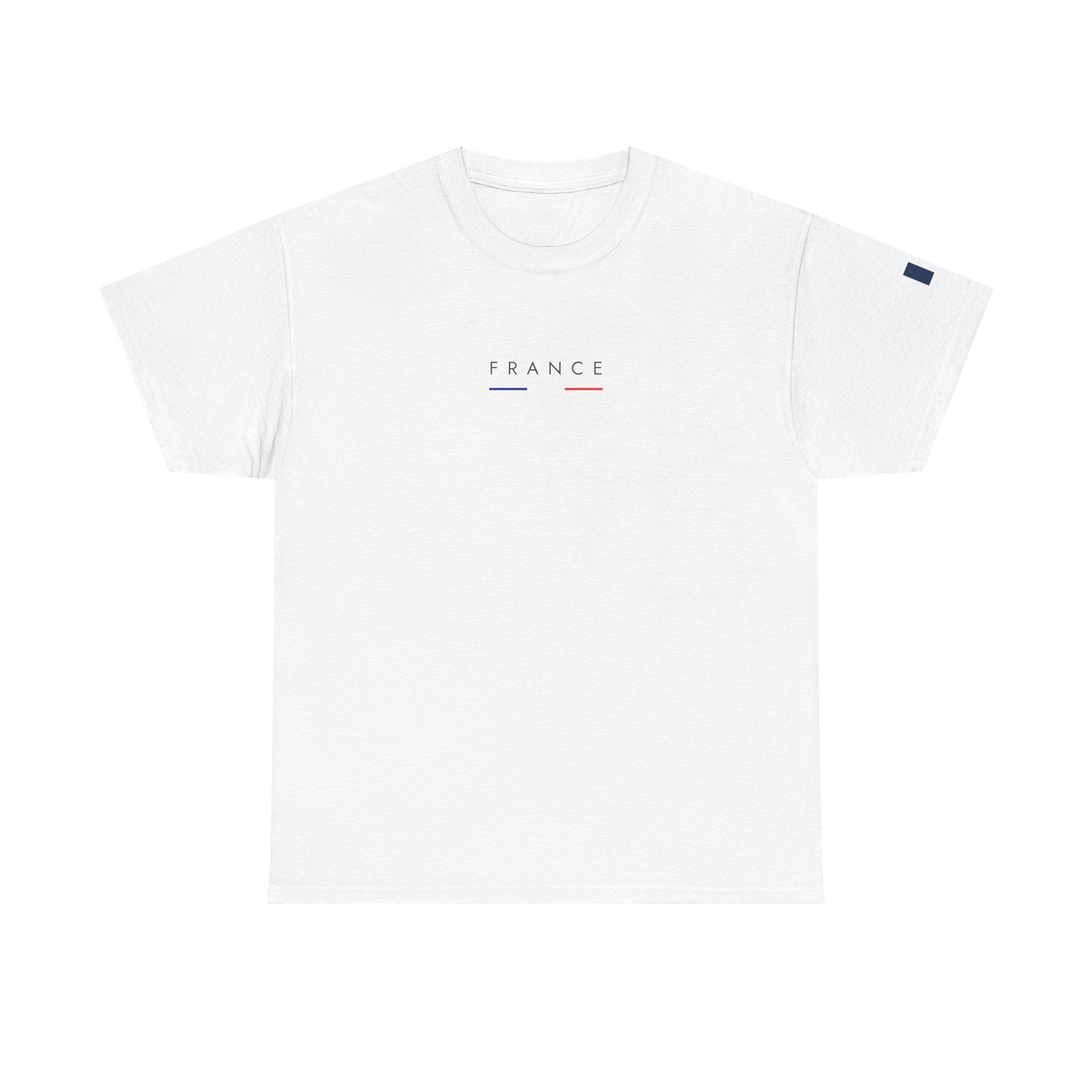 France Minimalist Tee — Slim Tricolor Logo T-Shirt