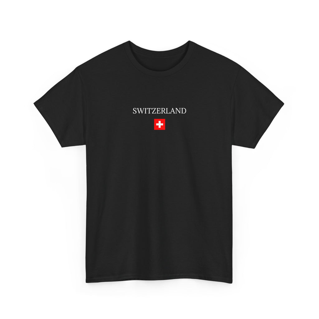 Switzerland Flag Tee — Minimal Swiss Travel T‑Shirt