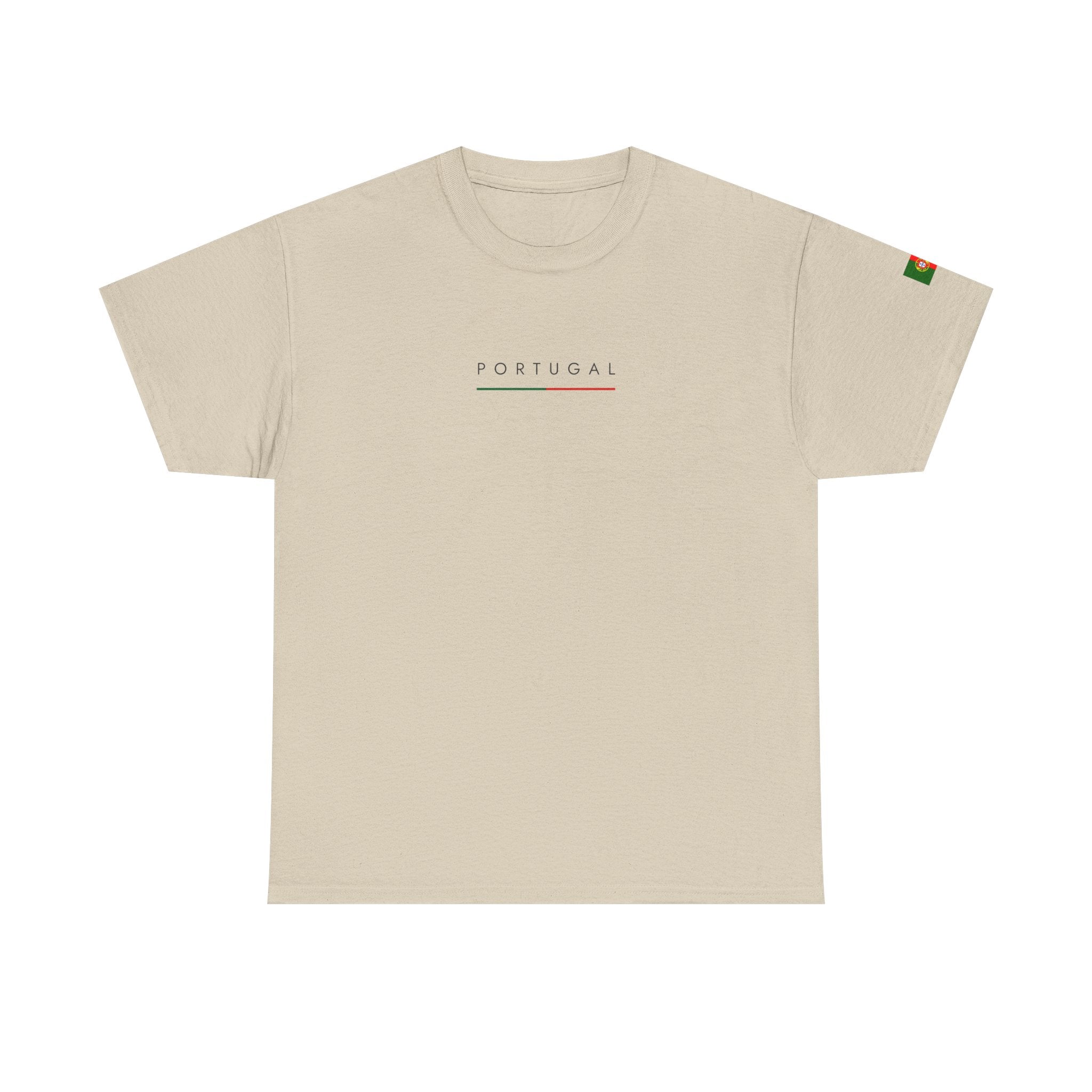 Portugal Minimalist Tee — 'PORTUGAL' Centered Text White Cotton Shirt