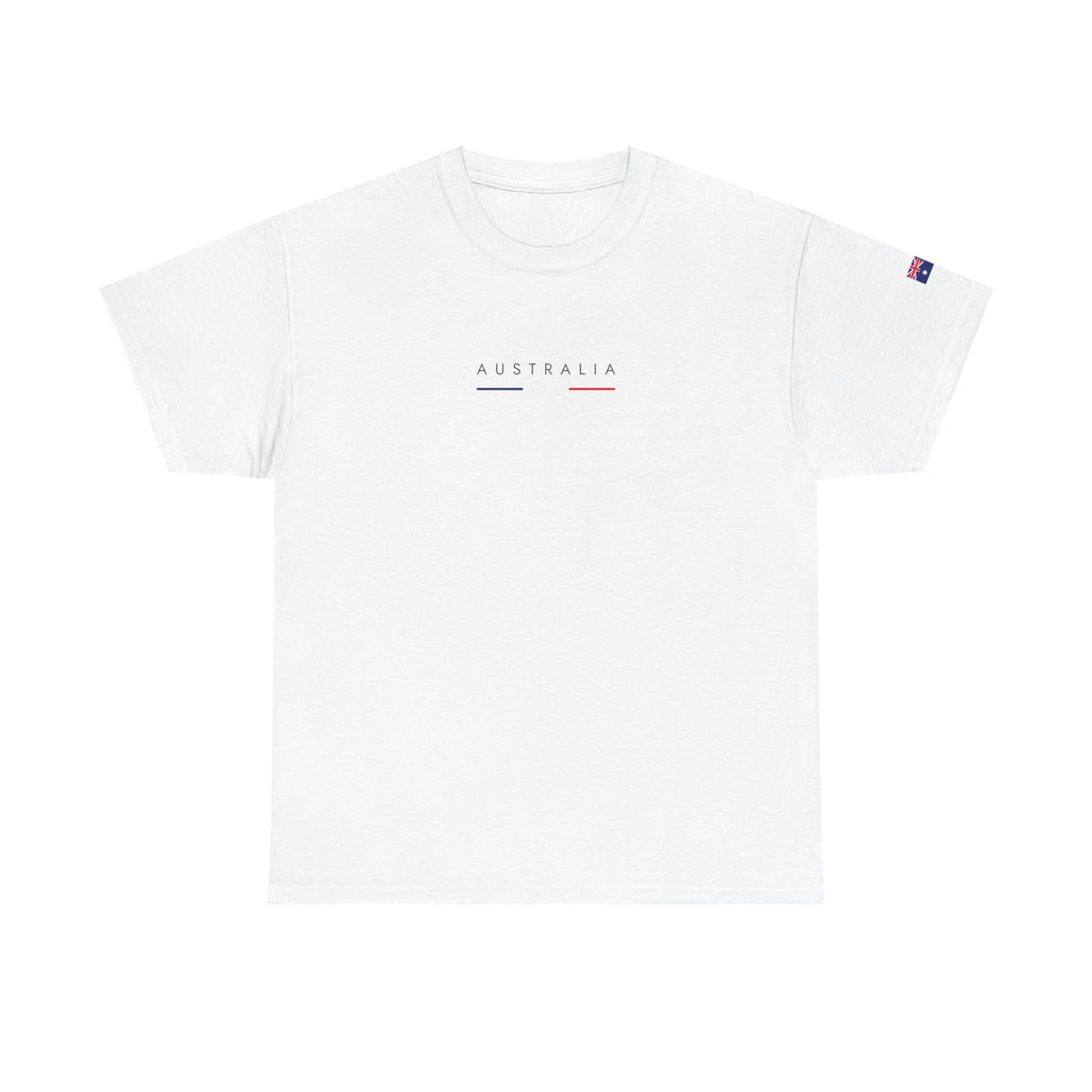 Australia Minimalist Tee — Small Center Text "AUSTRALIA"