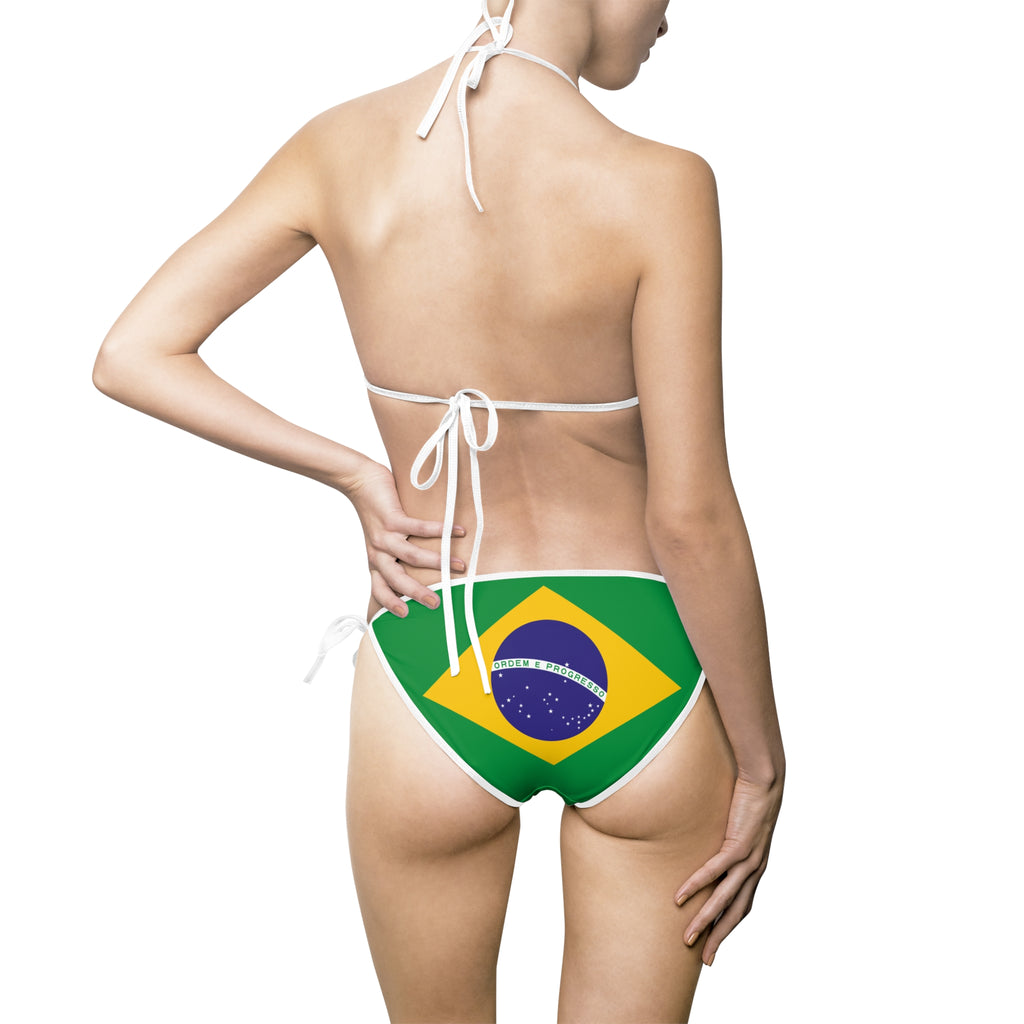 Brazil Flag Bikini Swimsuit - Women's Tie-Side Two-Piece
