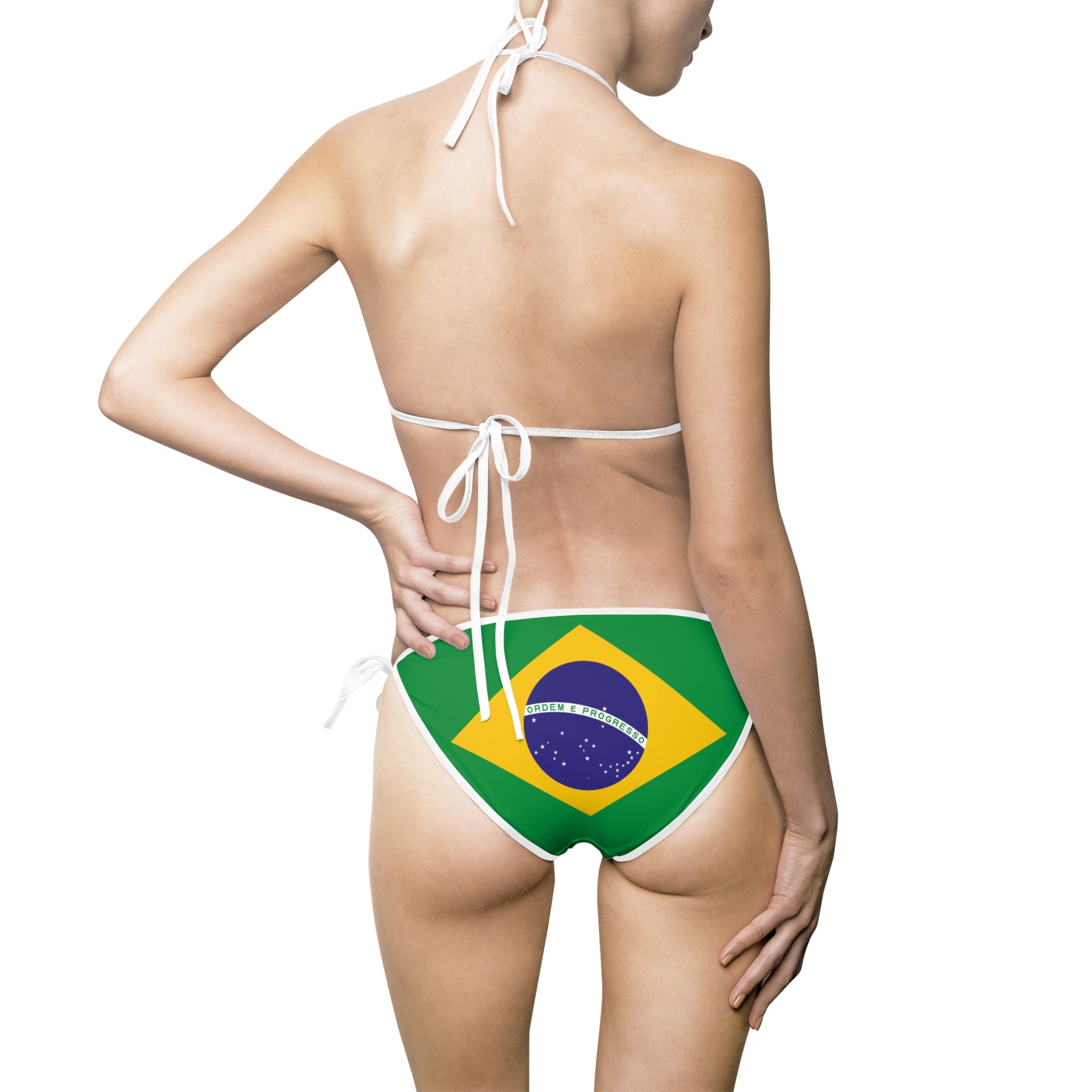 Brazil Flag Bikini Swimsuit - Women's Tie-Side Two-Piece