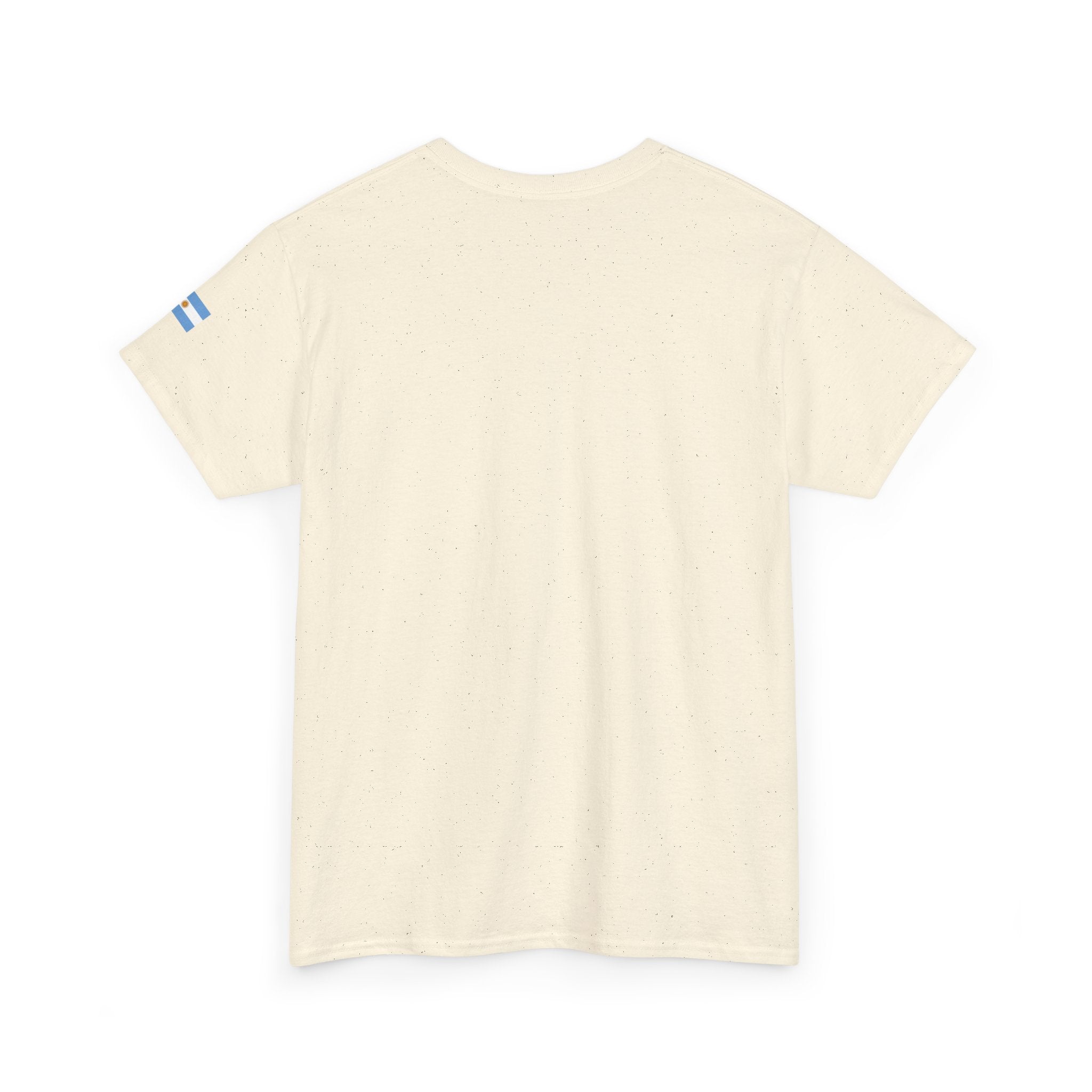 Argentina Minimalist Tee — Small Center Logo & Sleeve Flag