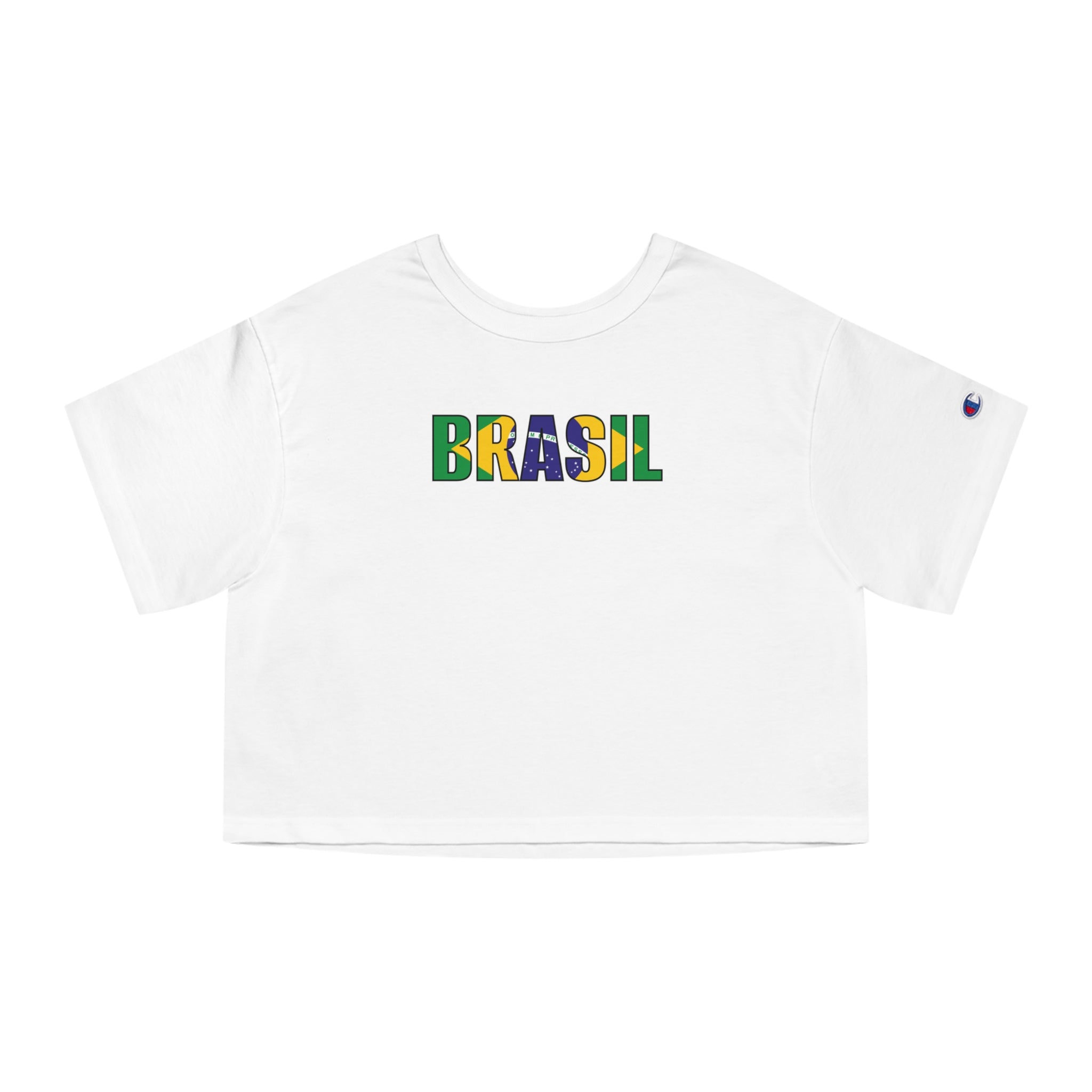 Brasil Flag Cropped Tee — Women's Champion Heritage Brazil Graphic