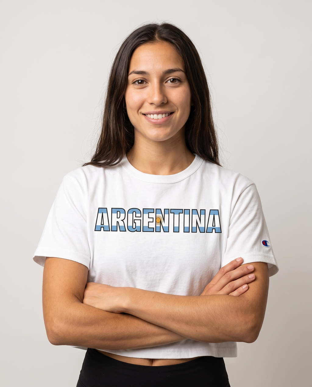 Argentina Flag Crop Tee — Women's Cropped T-Shirt