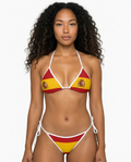 Spain Flag Bikini - Women's Tie-Side Triangle Swimsuit